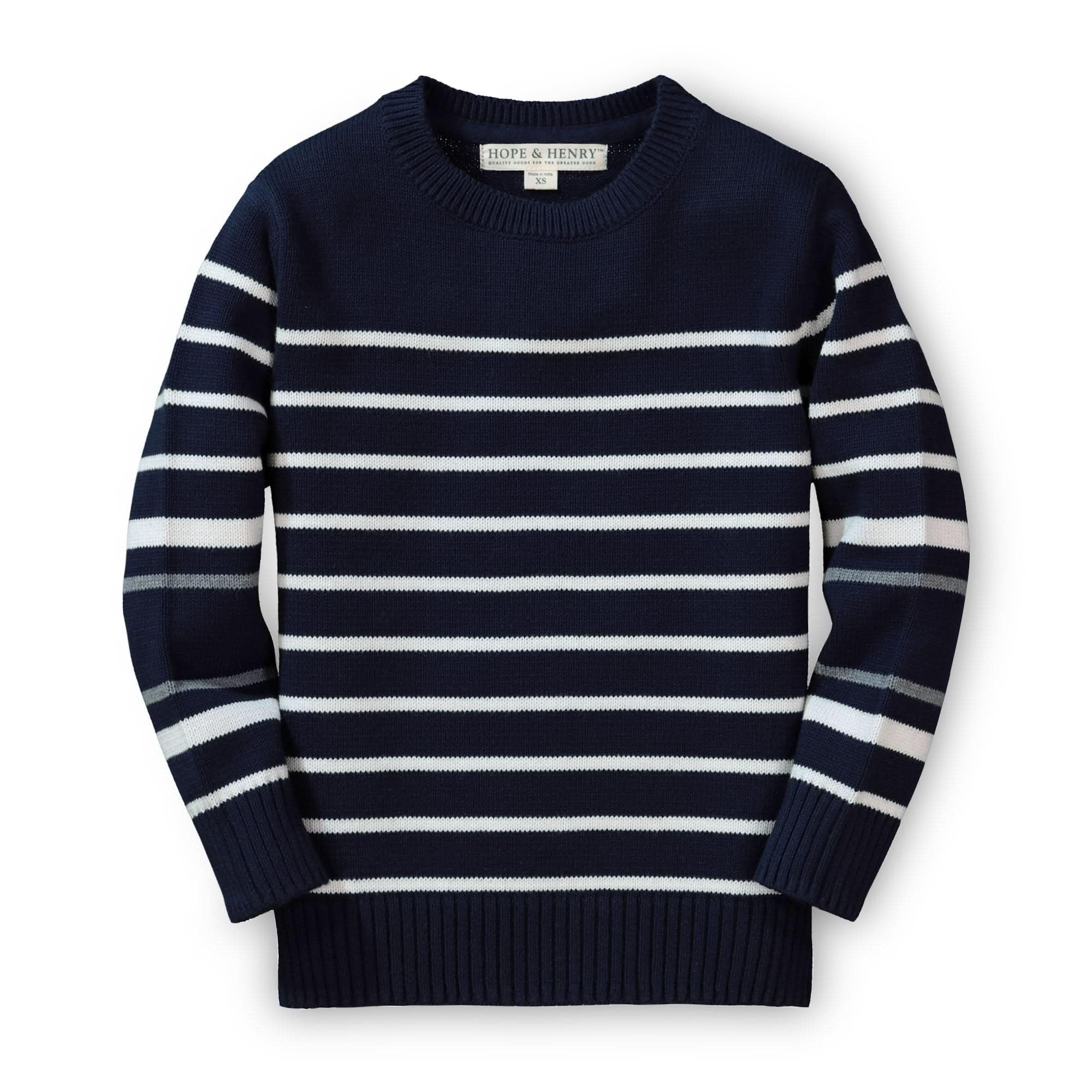 Hope &amp; Henry Boys' Long Sleeve Crew Neck Pullover Sweater