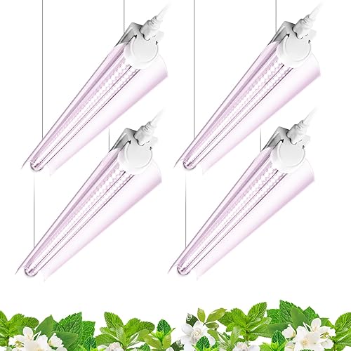 Miniatura 10 de Barrina Luces LED de cultivo para plantas de interior, T8 2 pies 96 W (4 x 24 W, equivalente a 600 W), espectro completo, forma de V con combo