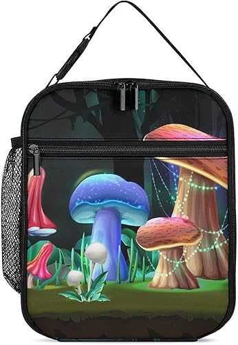TIMAILOR Magic Mushroom Lunch Bag Tote,Insulated Lunch Bag,Cute Lunch Bag for Women,Resuable Lunch Box,Bolsa De Almuerzo Para Mujer,MGTM23
