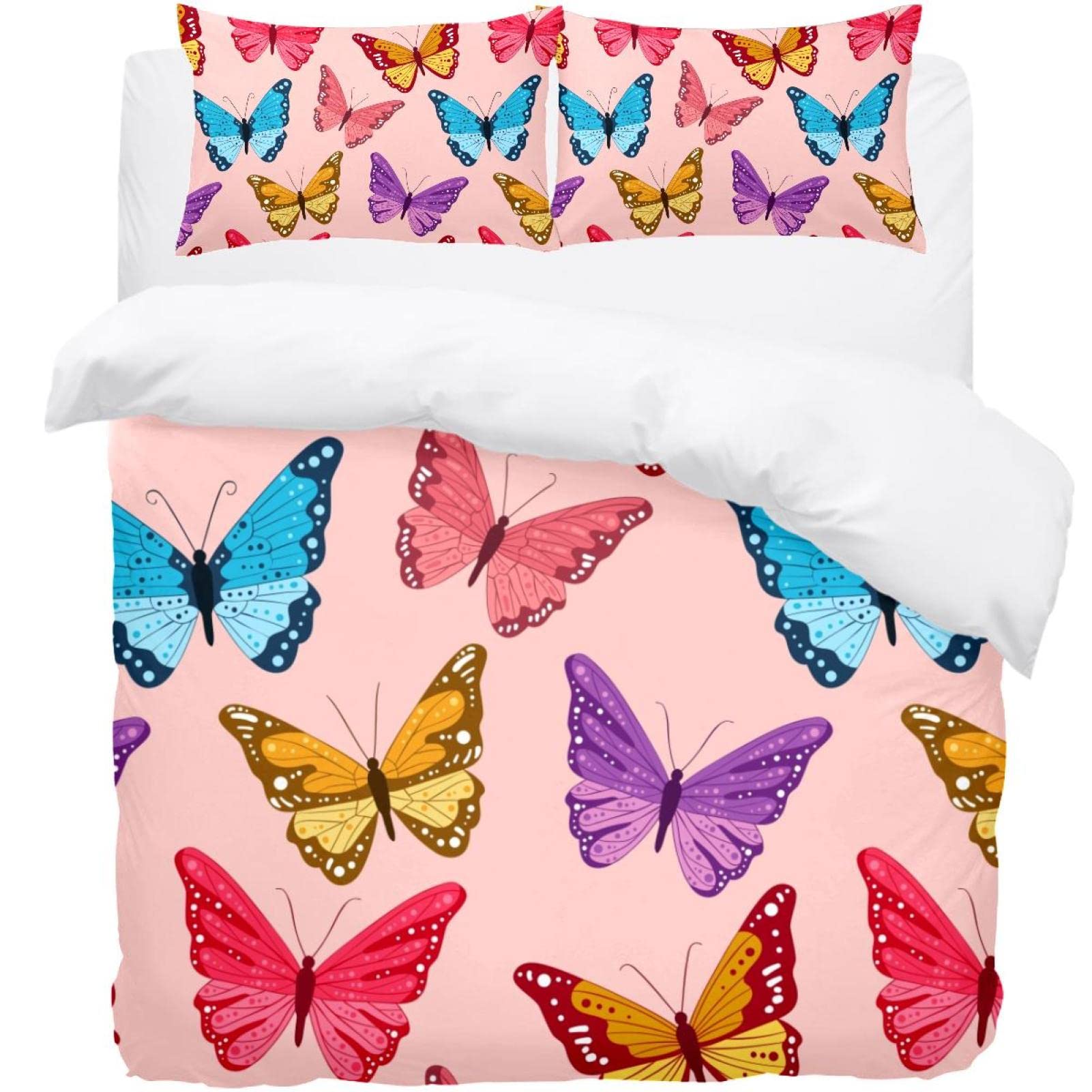 Parure de lit en tissu Supersoft haut de gamme avec housse de couette papillons délicats