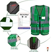 Vista 5 de Chalecos de seguridad reflectantes verdes A-SAFETY, talla 3XL