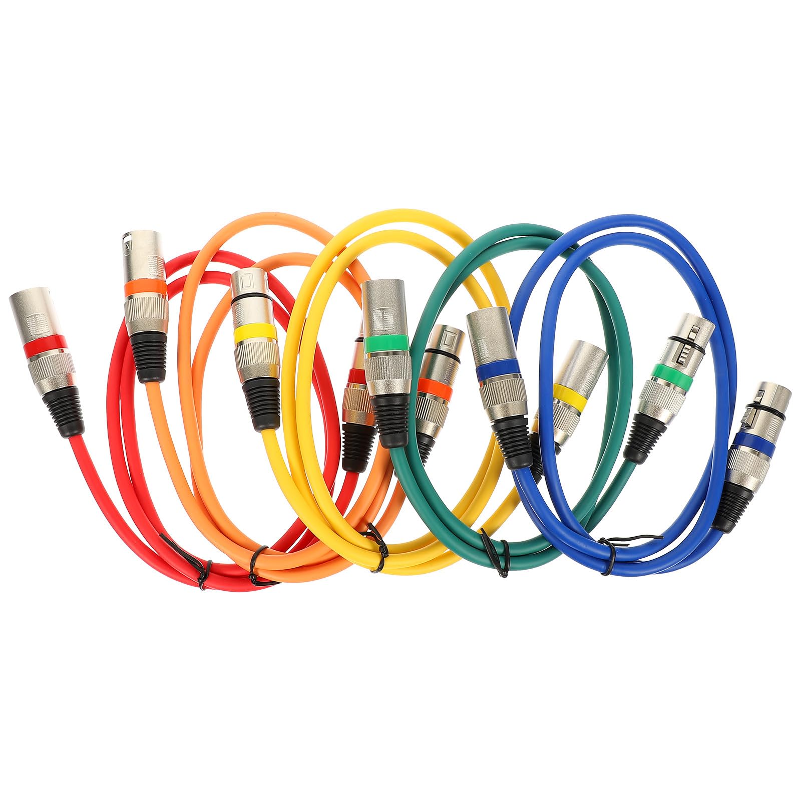 Zerodeko 5 Stück Xlr Mikrofonleitung mit Stecker Buchse Anschluss Kupfer und Pvc Material Flexible Verbindung für Stabile Leistung für Partys und Hochzeiten