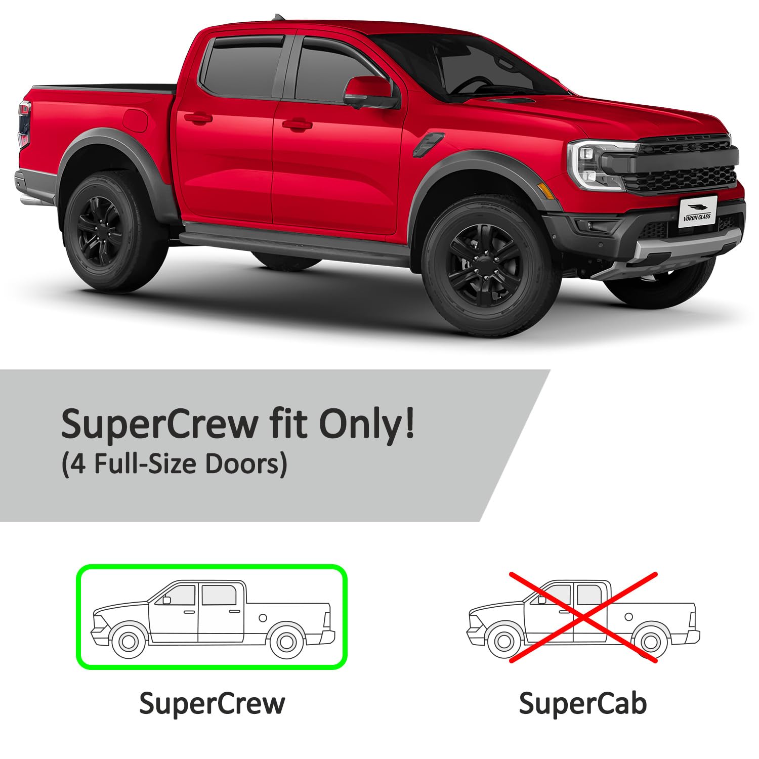 Voron Glass In-Channel Extra Durable Rain Guards For Ford F150 2004 2014 Supercab Window Deflectors Vent Window Visors 4 Pieces 230181