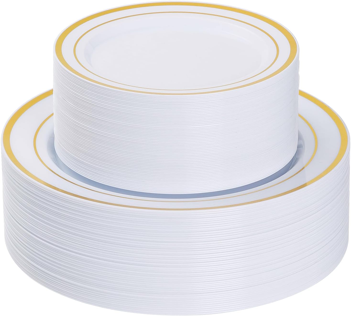 Besilord 60 Piece Gold Disposable Plastic Plates Heavy Duty