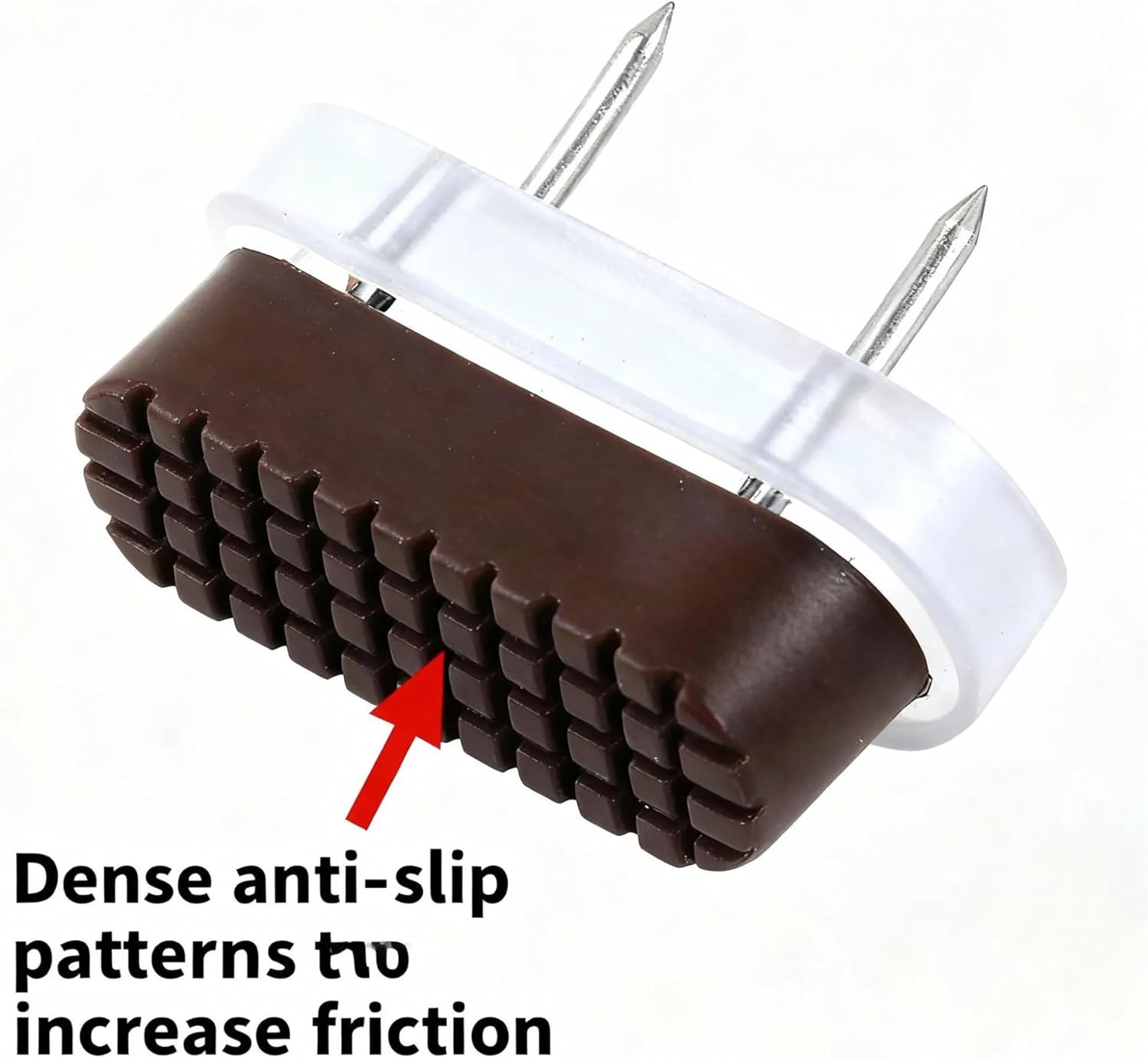 Chair Leg Floor Protectors 50Pcs Nail in Furniture Glides Square, Nylon Chair Table Leg Protectors Feet Sliders for Wood Floors (Brown)(White)