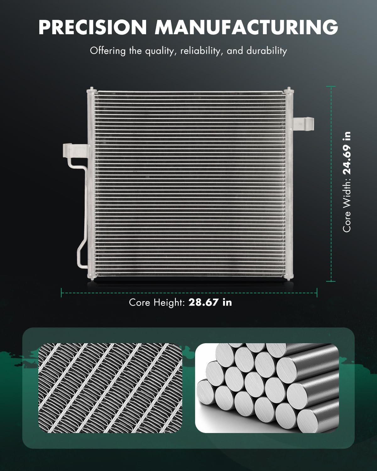 SCITOO Air Conditioning A/C Condenser for 2002-2005 for Ford for Explorer 4.0L 4.6L 2002-2003 for Ford for Explorer Sport 4.0L 2002-2005 for Mercury for Mountaineer 4.0L 4.6L Replace 3056
