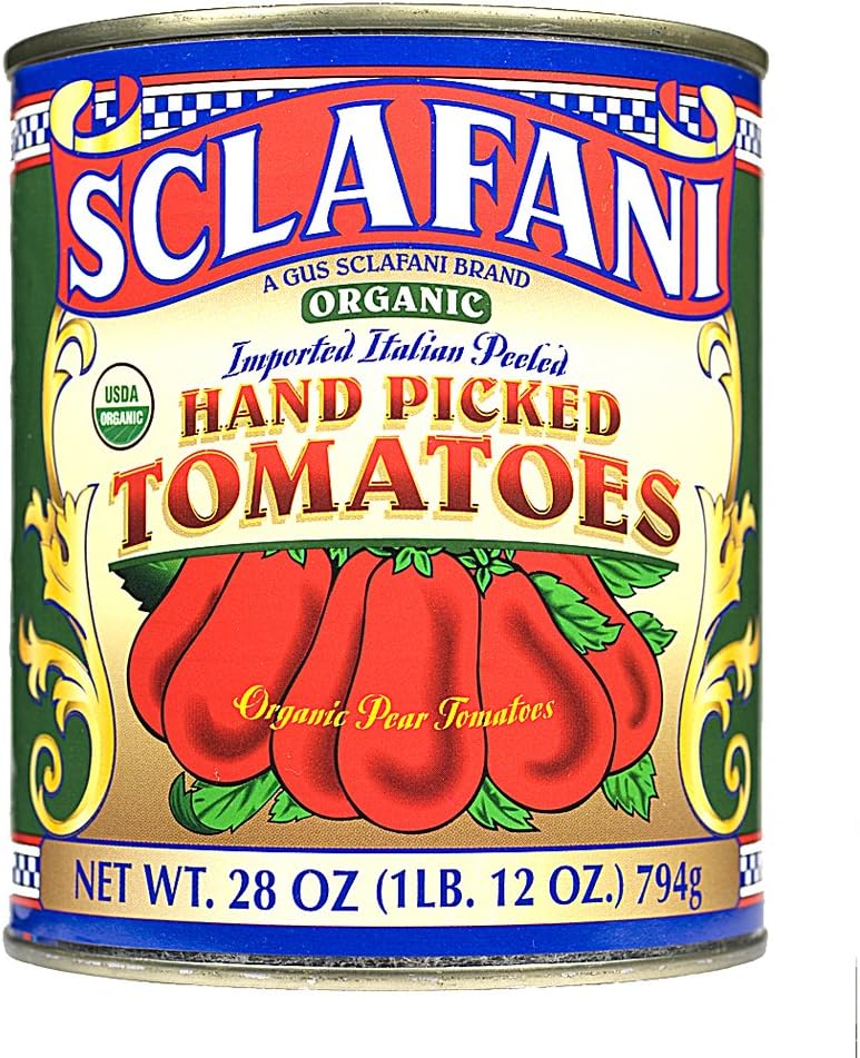 Organic Hand Picked Whole Peeled Plum Tomatoes in 28 Ounce Cans (4 PACK)