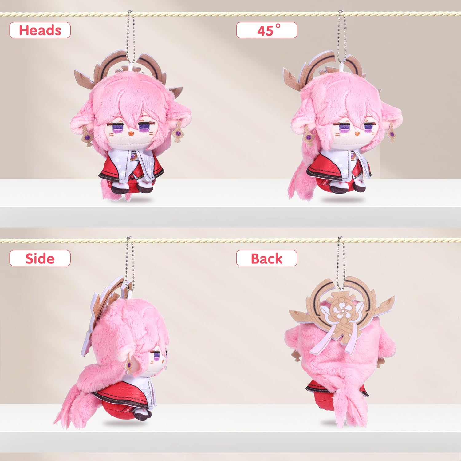 UTIEHD Anime Game GI Character Keychain Pendant, Cute 4-Inch Collectible Bag Charm, Compact Size for Backpacks and Keys for Fans (YaeMiko) - Image 3