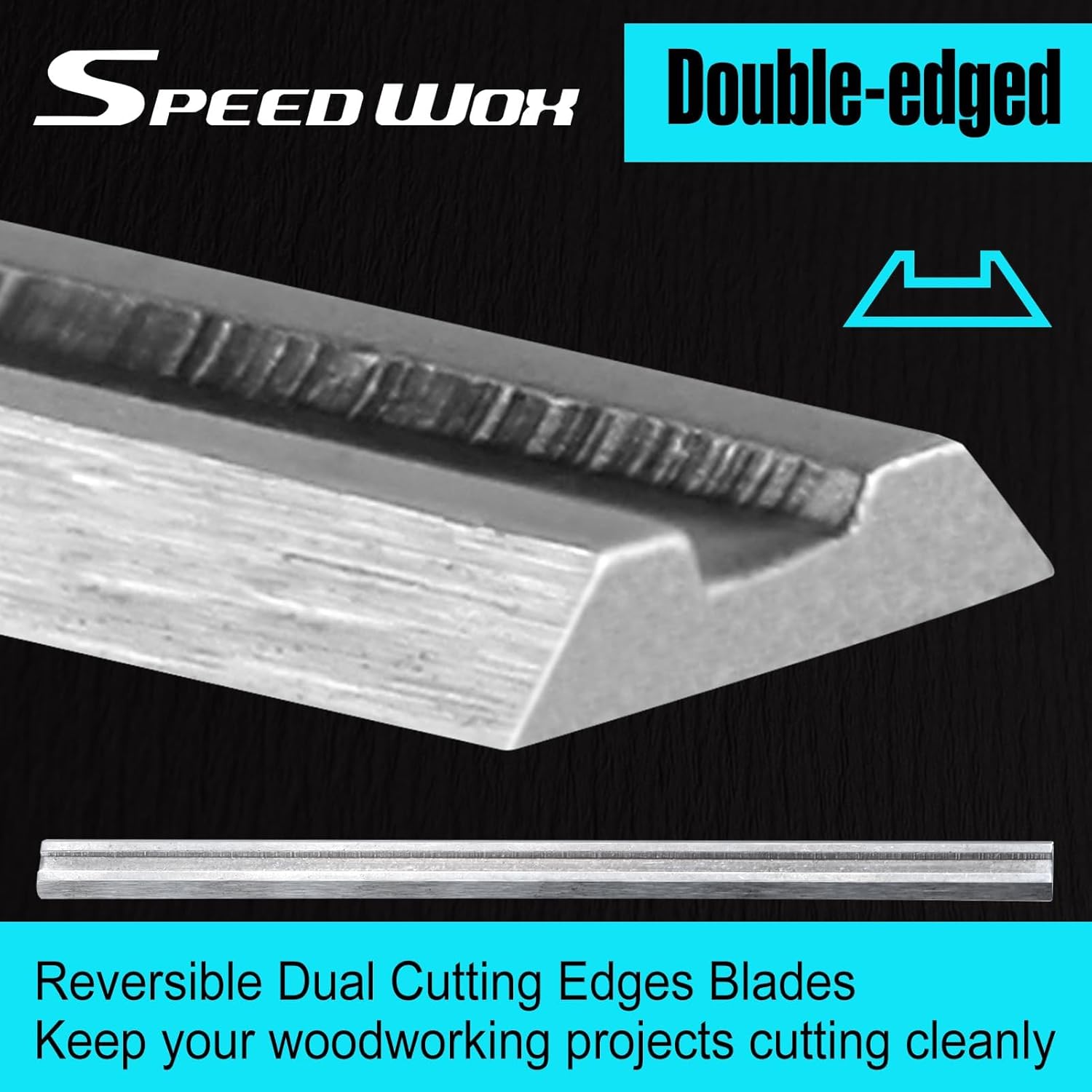 SPEEDWOX 10pcs 82mm Tungsten Carbide Portable Planer Knife Blades Replacement 3-1/4 Inch Planer Blades with Special Tweezers for Bosch, Makita, DeWalt, Wen 6530, Ryobi, Craftsman
