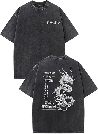 Men's Graphic Vintage Oversized T-Shirts - Casual Acid Wash Cotton Streetwear (S-2XL)