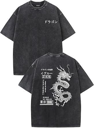 Men's Graphic Vintage Oversized T-Shirts - Casual Acid Wash Cotton Streetwear (S-2XL)