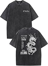 UOUA Mens Graphic Tees Vintage Oversized T-Shirts Casual Acid Wash Cotton Streetwear (S-2XL)