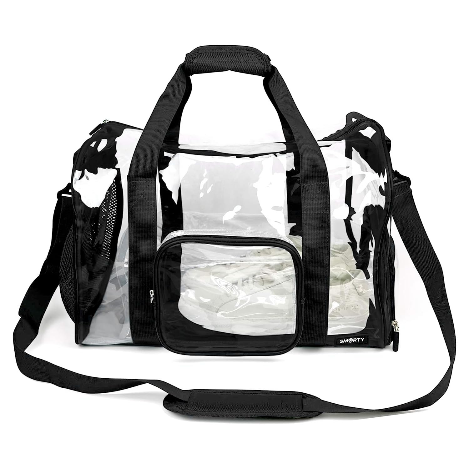 Große transparente Tasche mit Schuhfach, transparente Tasche mit verstellbarem Schultergurt für Sportveranstaltungen