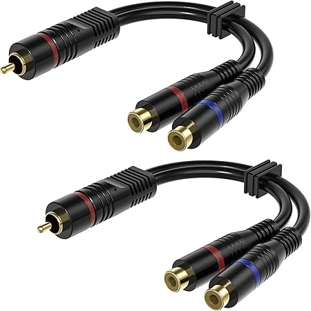 Amazon カモン Rcaオーディオ2分配ケーブル メス オスx2 Odf Y Comon カモン Rcaケーブル