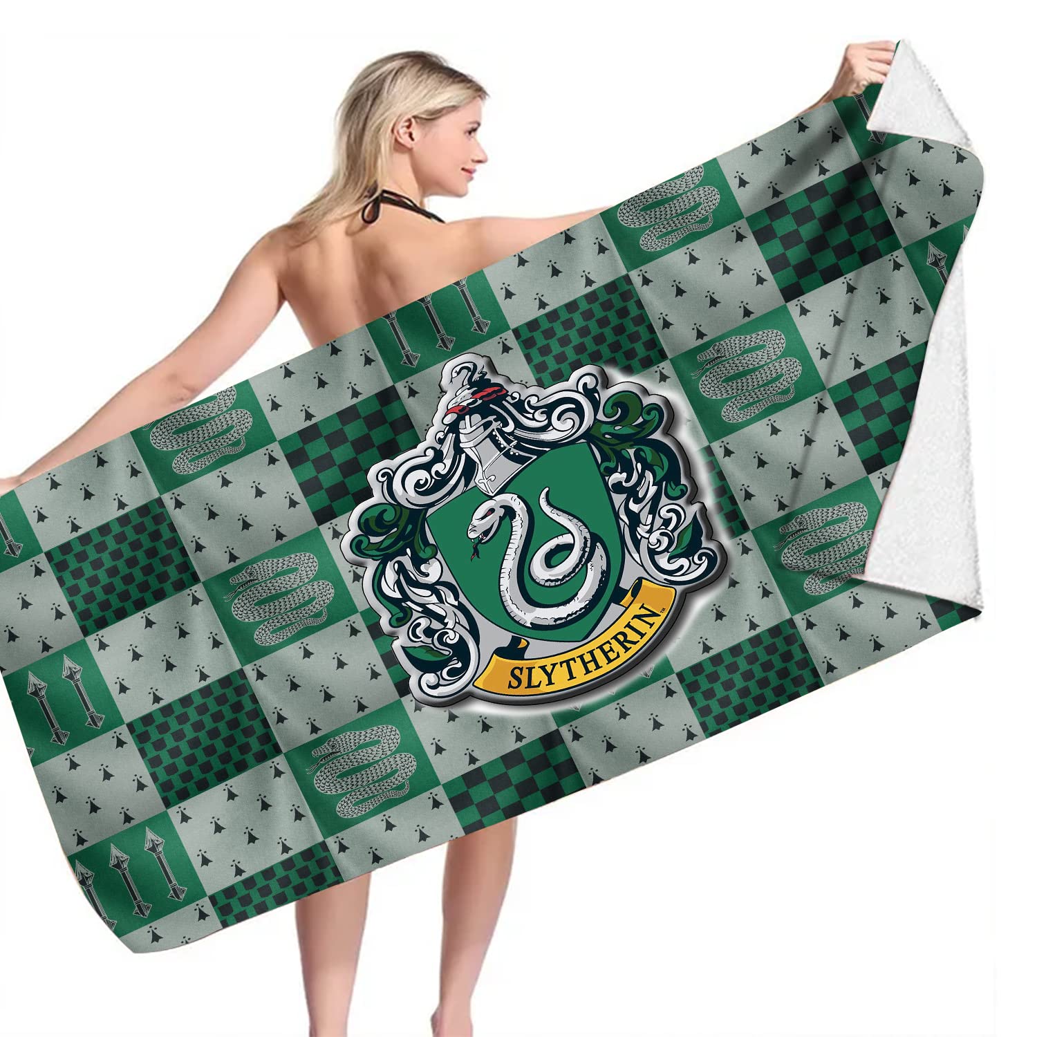 PADIEOE Harry 3D Hogwarts College Badge Bath Towel-Microfibre Beach Towel-Bath Towels Perfect for Camping, Travel, Beach, Swimming