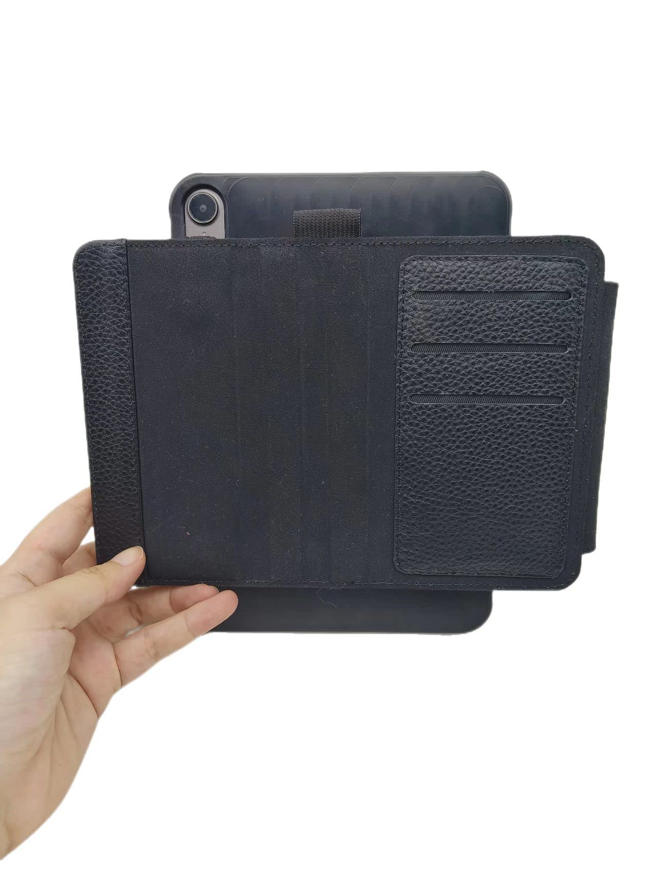 Crystal Pilot Flip Pad (kompatibel mit Mini iPad_6) Premium Vollnarbenleder Flight Kneeboard mit Metallschnalle