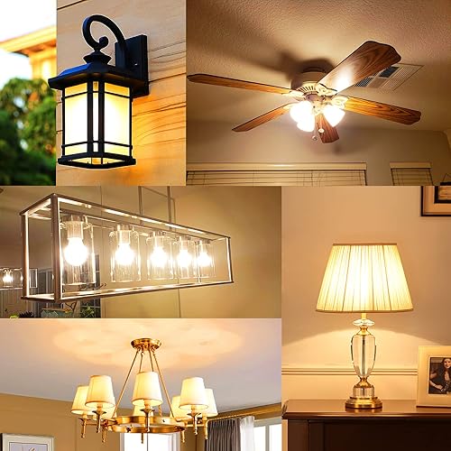 Miniatura 7 de Paquete de 6 bombillas LED E12 para candelabros, equivalente a 60 W, blanco cálido de 2700 K, bombilla de araña de 120 V, bombillas de ventilador