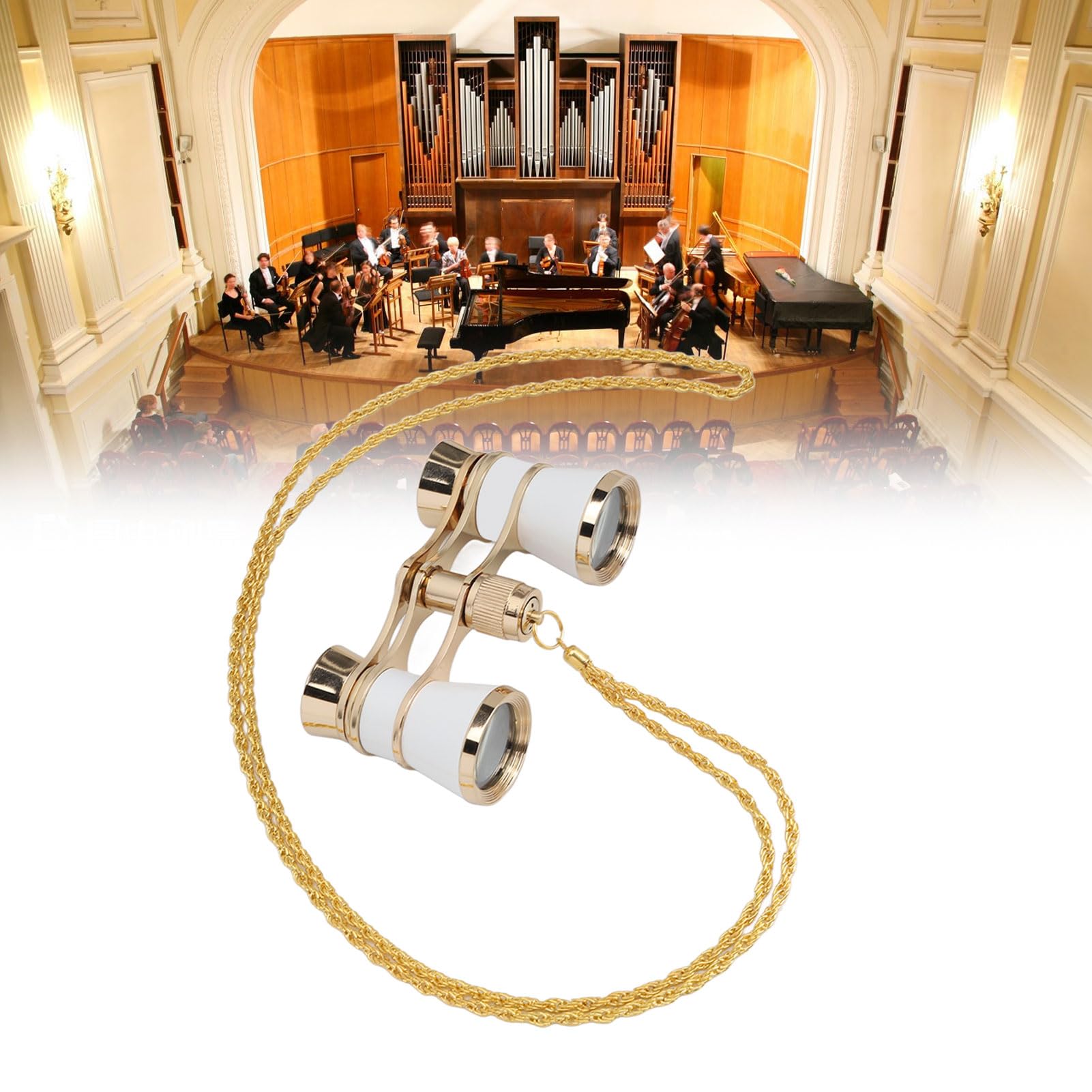 3X25 Theaterbrille Opera Fernglas, Optische Glaslinse Multifunktionales 3X25 Opera Fernglas Kompakt Einfache Erfassung von Objekten für Bühnen (Weiß)