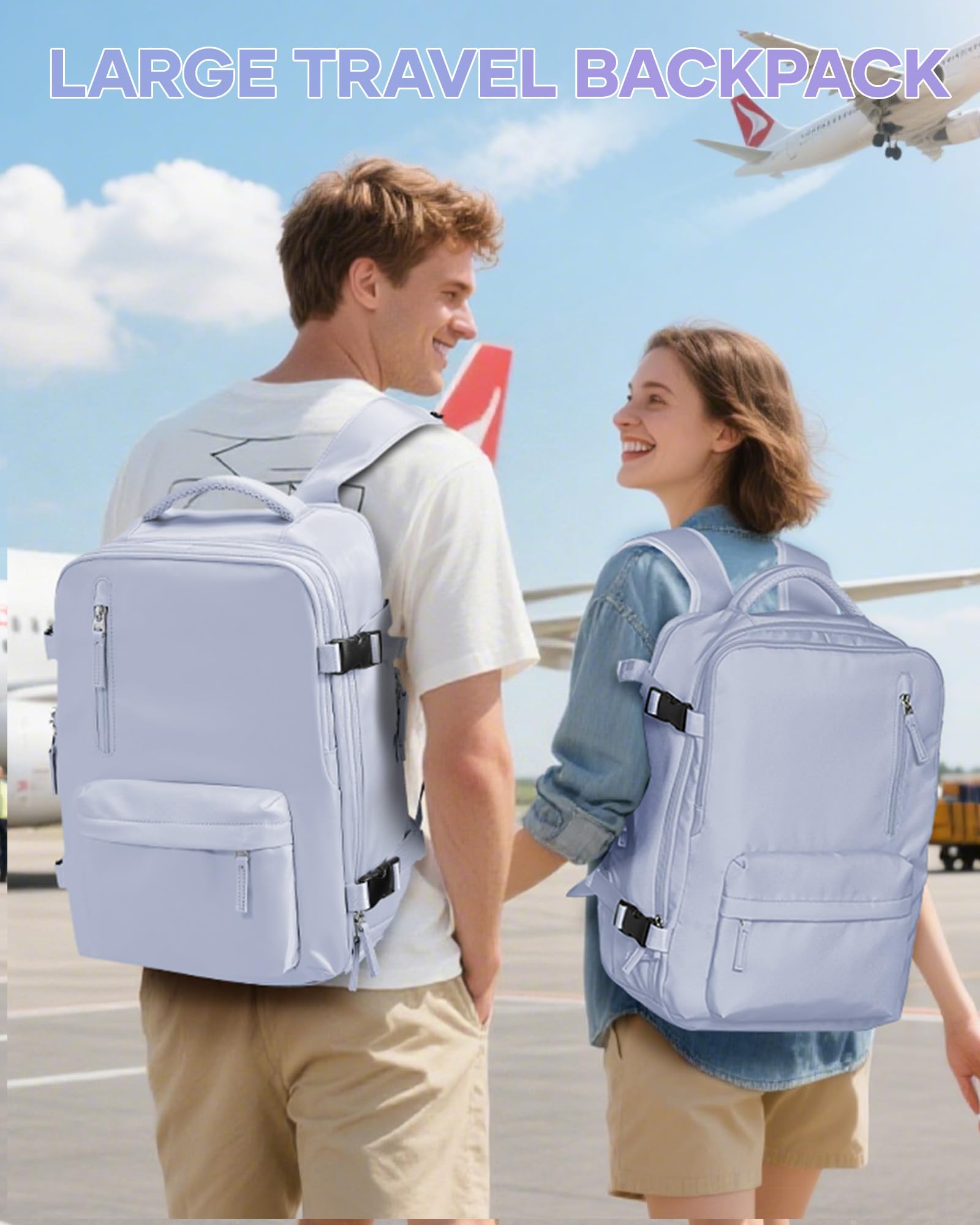 SZLX Zaino Ryanair 40x30x20 Sottovuoto Bagaglio a Mano 40x20x25 Donna Zaino da Viaggio 40x30x20 Wizzair Borse da Cabina per Easyjet 45x36x20 Uomo per Laptop 14 Pollici con Porta USB e Porta Scarpe