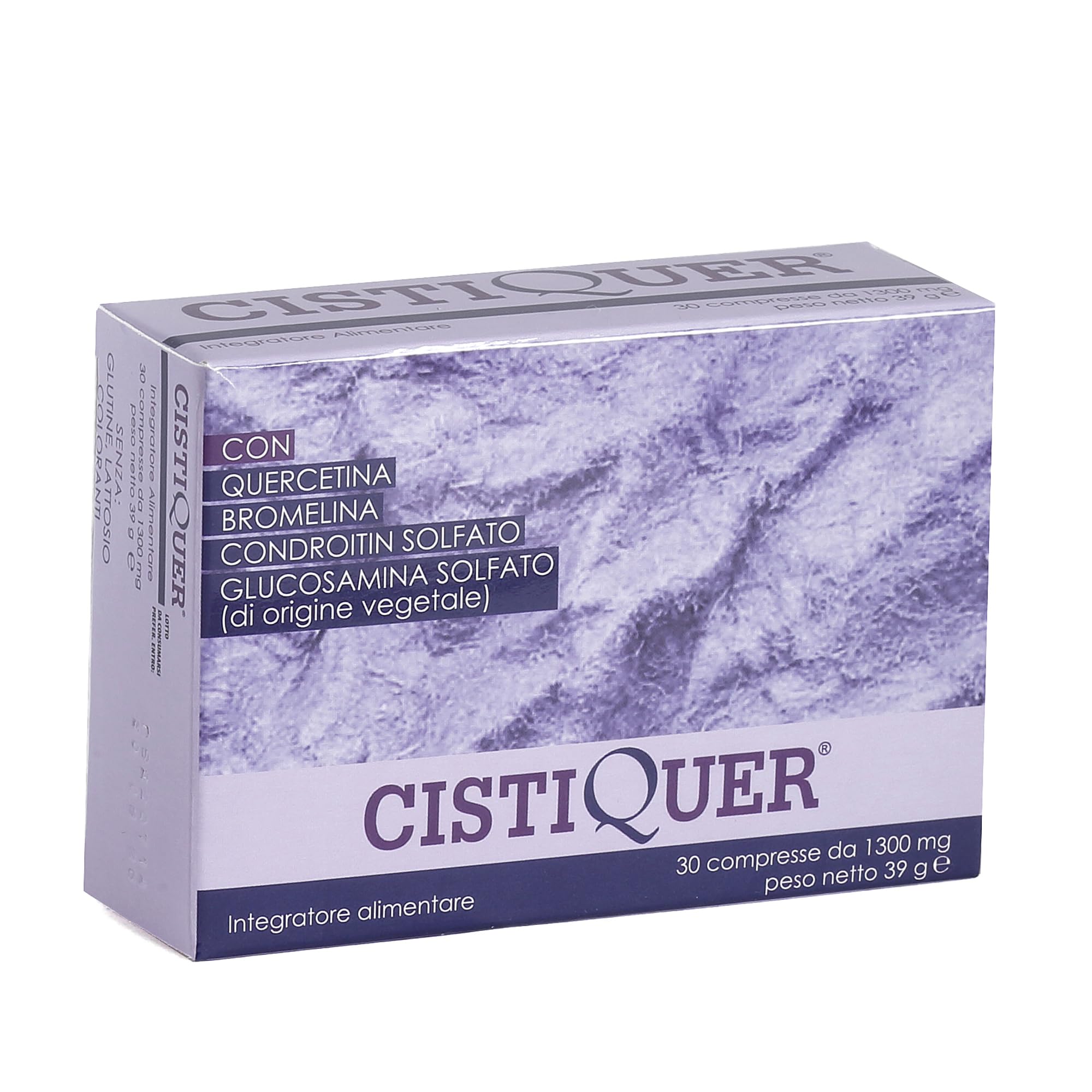 Cistiquer - Integratore Cistite Donna e Benessere della Vescica - Integratore Vie Urinarie Donna con Quercetina e Bromelina - 60 Compresse, Senza Glutine e Lattosio