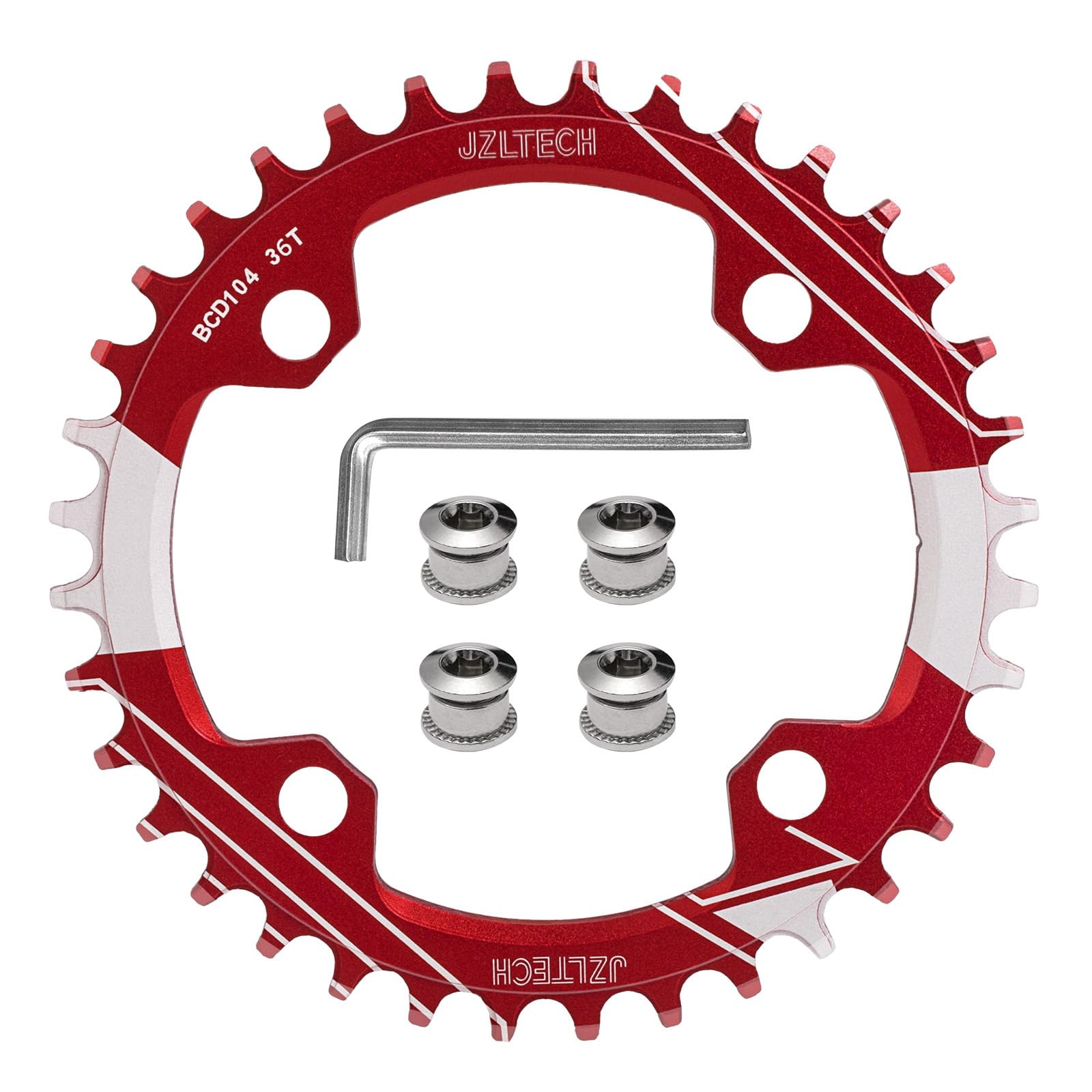 JZLTECH 104 BCD Bike Chainring: 32T 34T 36T 38T Round Narrow Wide Chainring, Single Chain Ring for 8 9 10 11 12 Speed Mountain Bike MTB XC Trail