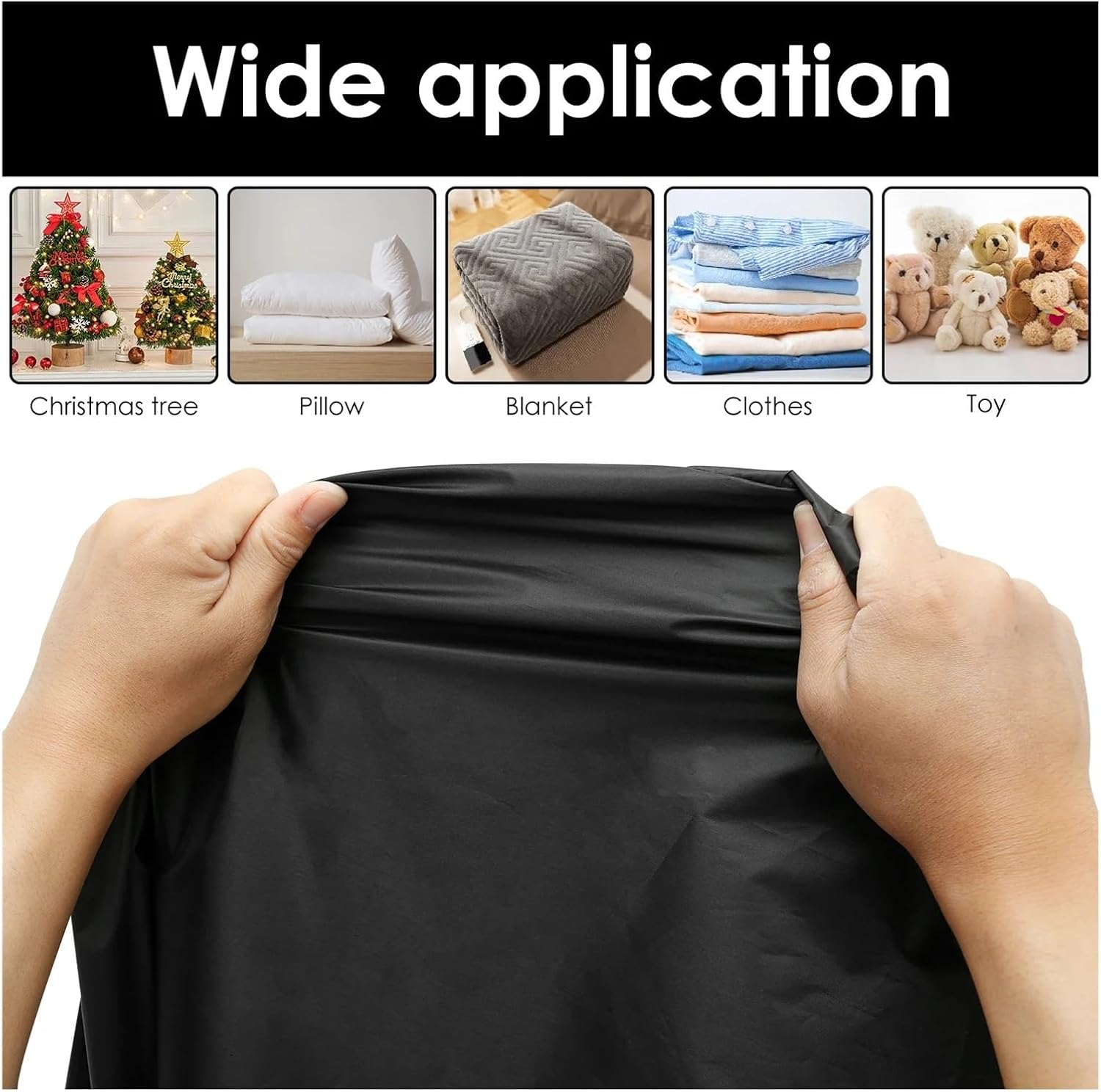 Extra Large Storage Duffle Bag Waterproof Cushion Storage Bag with Handles Large Capacity Outdoor Furniture Cover(Black)