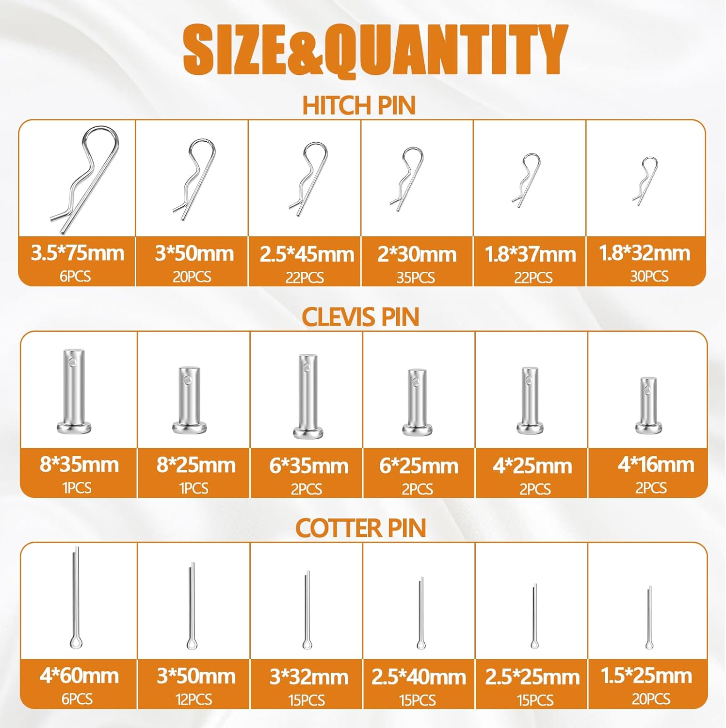 mankk 270PCS+202PCS Heavy Duty Hitch Pins Clip Pins