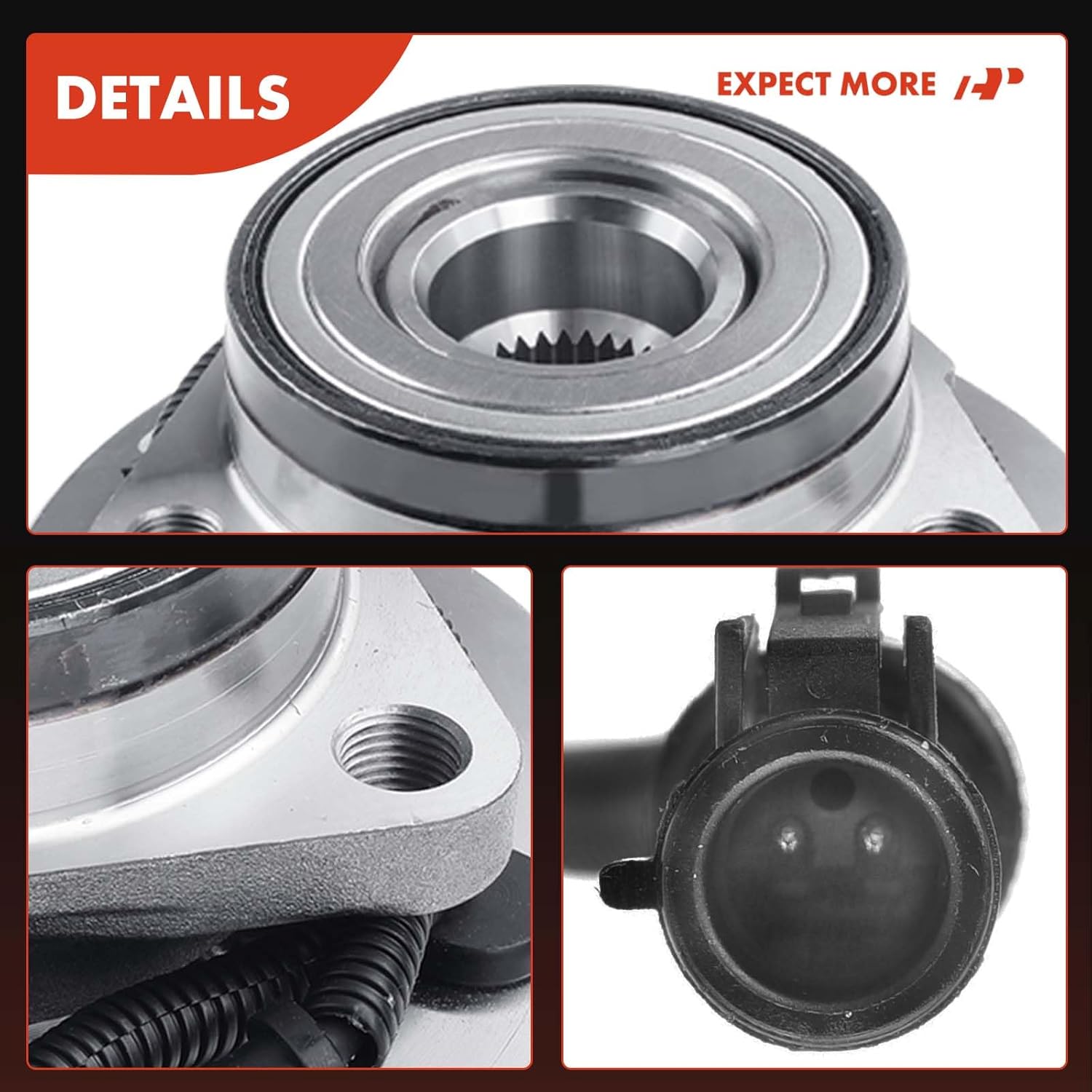 A-Premium Front Wheel Bearing and Hub Assembly with ABS & 5-Lug Compatible with Ford Expedition 1997-2000, Lincoln Navigator 1998-2000, 4WD Only