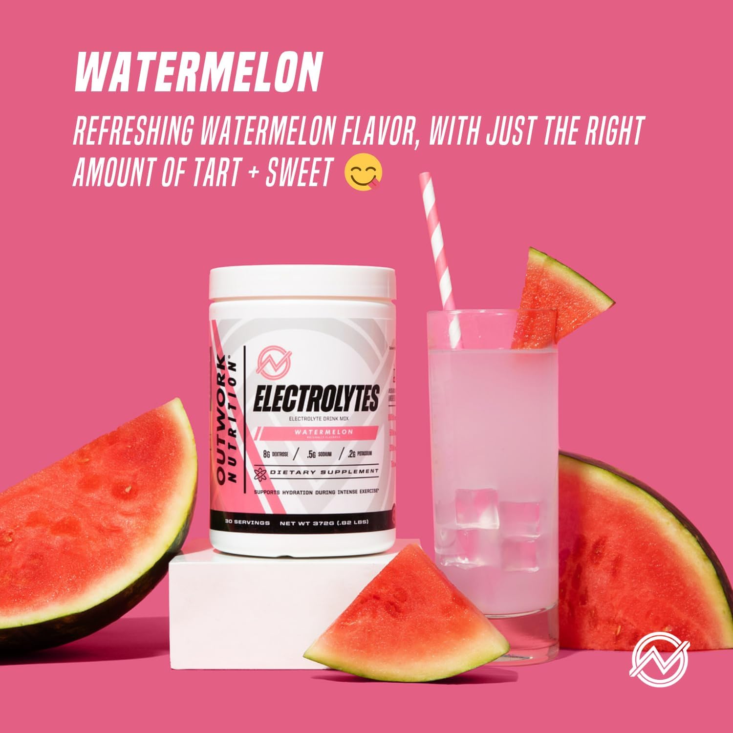 Outwork Nutrition Electrolytes Powder - Hydration Powder for Exercise Endurance & Muscle Cramp Relief - Instant Hydration, Electrolyte Drink Mix - Watermelon Flavor, 30 Serv