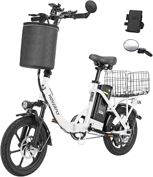 Hoverfly H3 16" Electric Bike, Max 28Miles RangePedal-Assist & Speed 15.5 Mph Power by 500W Peak Motor, Folding E-Bike with Removable Battery, Front Suspension and Commuter Electric Bicycle Adults