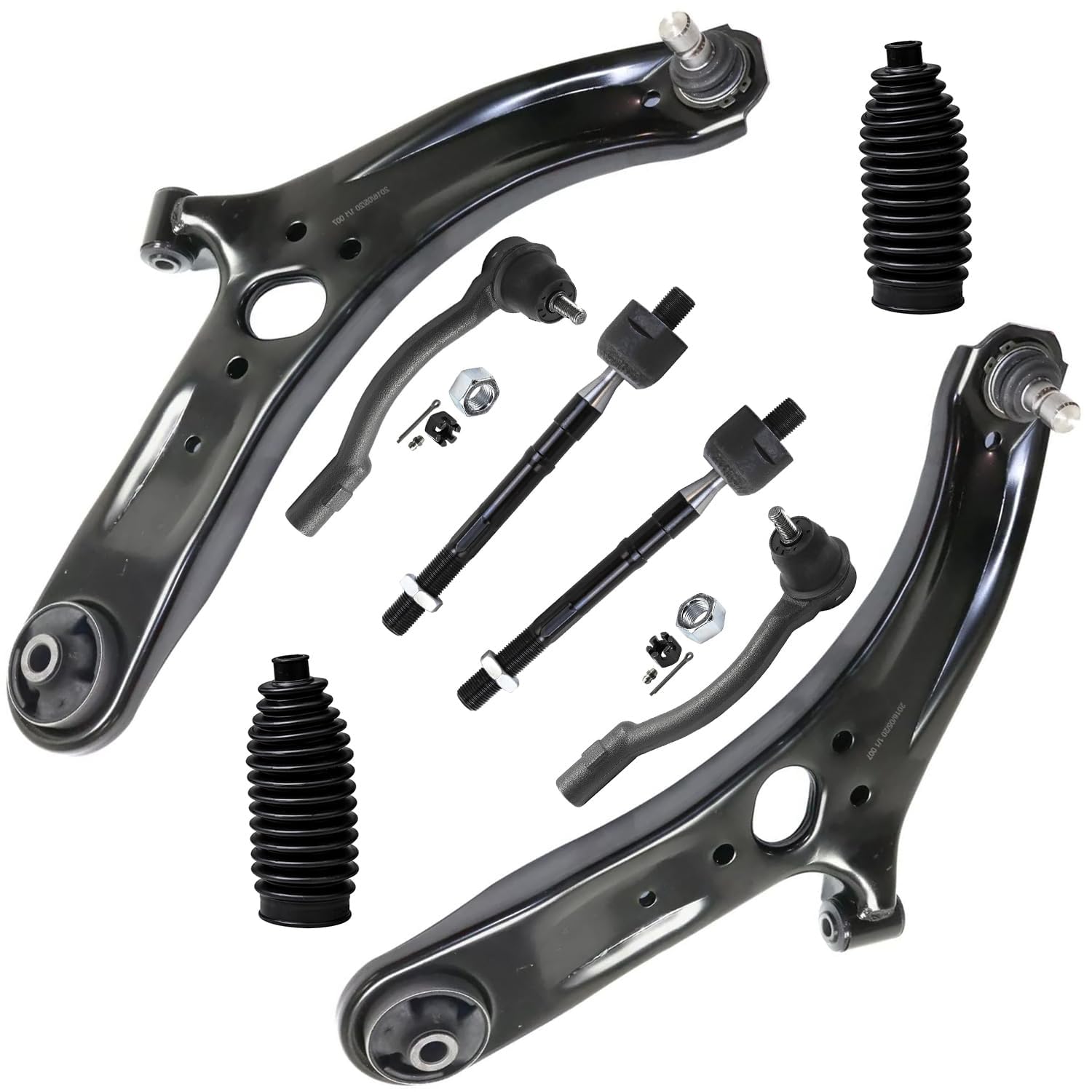 Detroit Axle - Front Control Arms Tie Rods Kit for 2012-2017 Kia Rio, 2