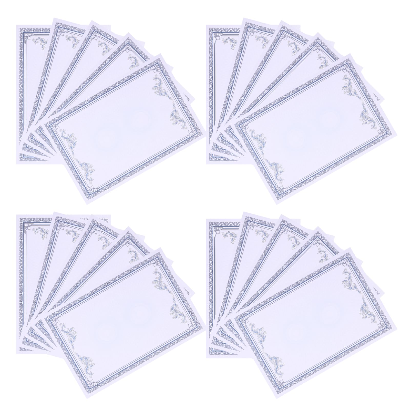 Certificados de Premio A4 50 Piezas Papel Azul para Imprimir | Resistentes al Desgarro, Acabado Elegante Europeo, para Oficinas y Entrega de Honor