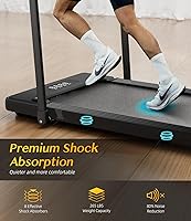 Vista 2 de Bifanuo 2 in 1 Folding Treadmill, Smart Walking Running Machine with Bluetooth Audio Speakers, Installation-Free，Under Desk Treadmill for