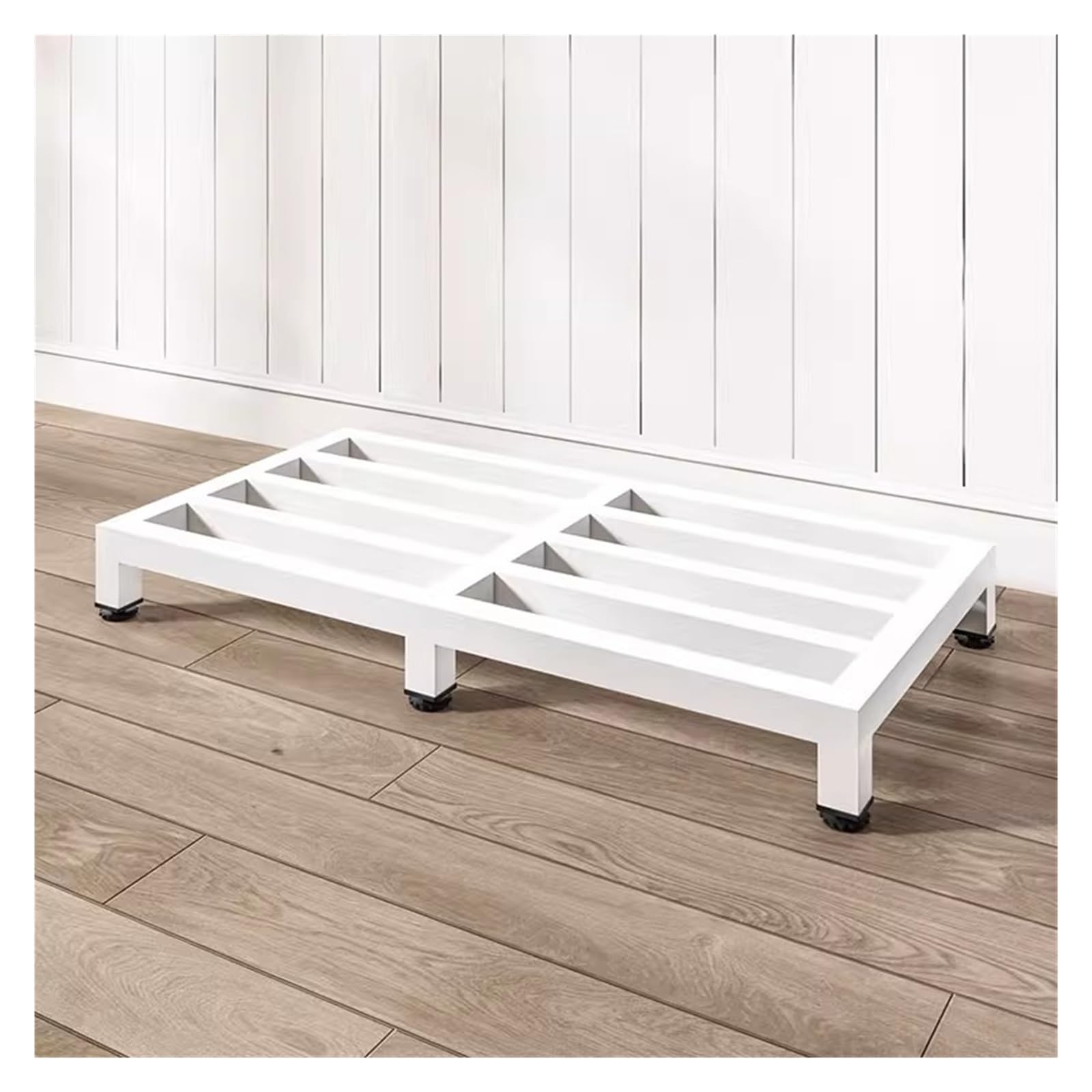 JINMLBO Metal Plant Pot Stand Feet, Warehouse Supermarket Floor Shelves, 10cm Heightening Cookers Base Tray, Fridge Air Conditioner Base Stand(White,150x50x10cm)