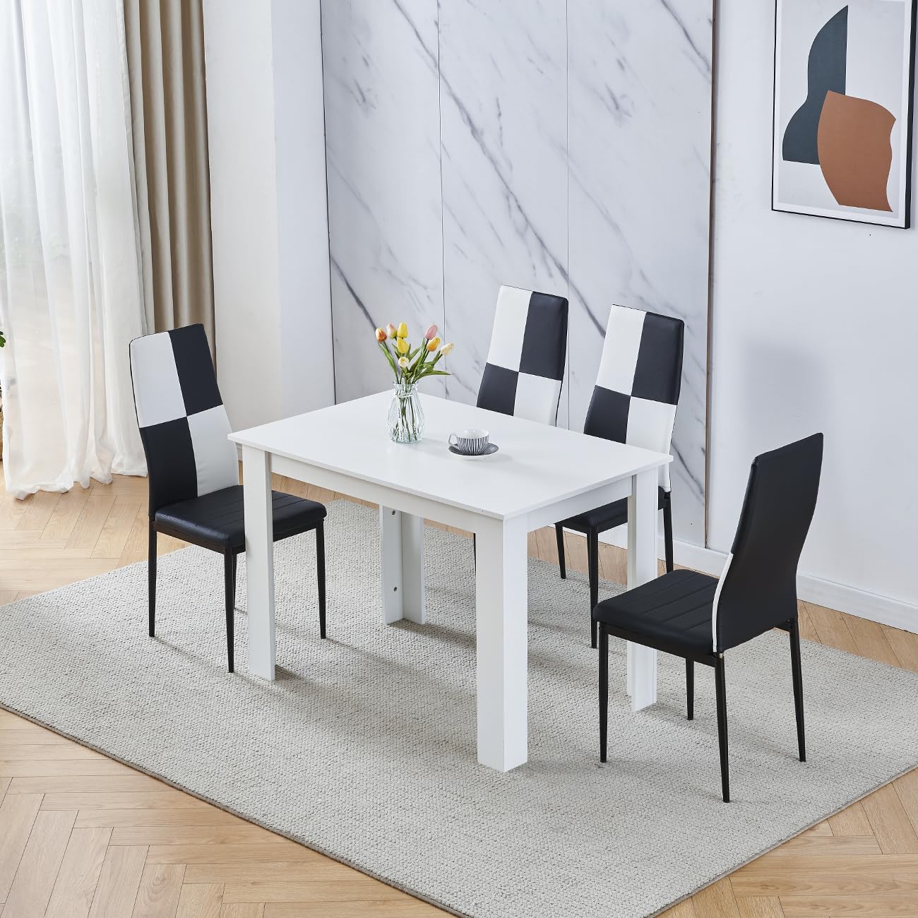 Amazon｜Homesailingダイニング5点セット ダイニングテーブルセット 4