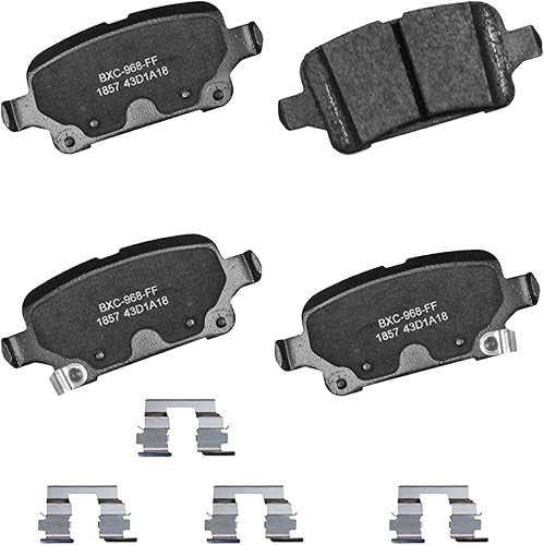 Miniatura 285 de Bendix Pastillas de freno traseras de cerámica Premium SBC1100 para Nissan Frontier 2024-2005, Xterra 2015-2005, Suzuki Equator 2012-2009