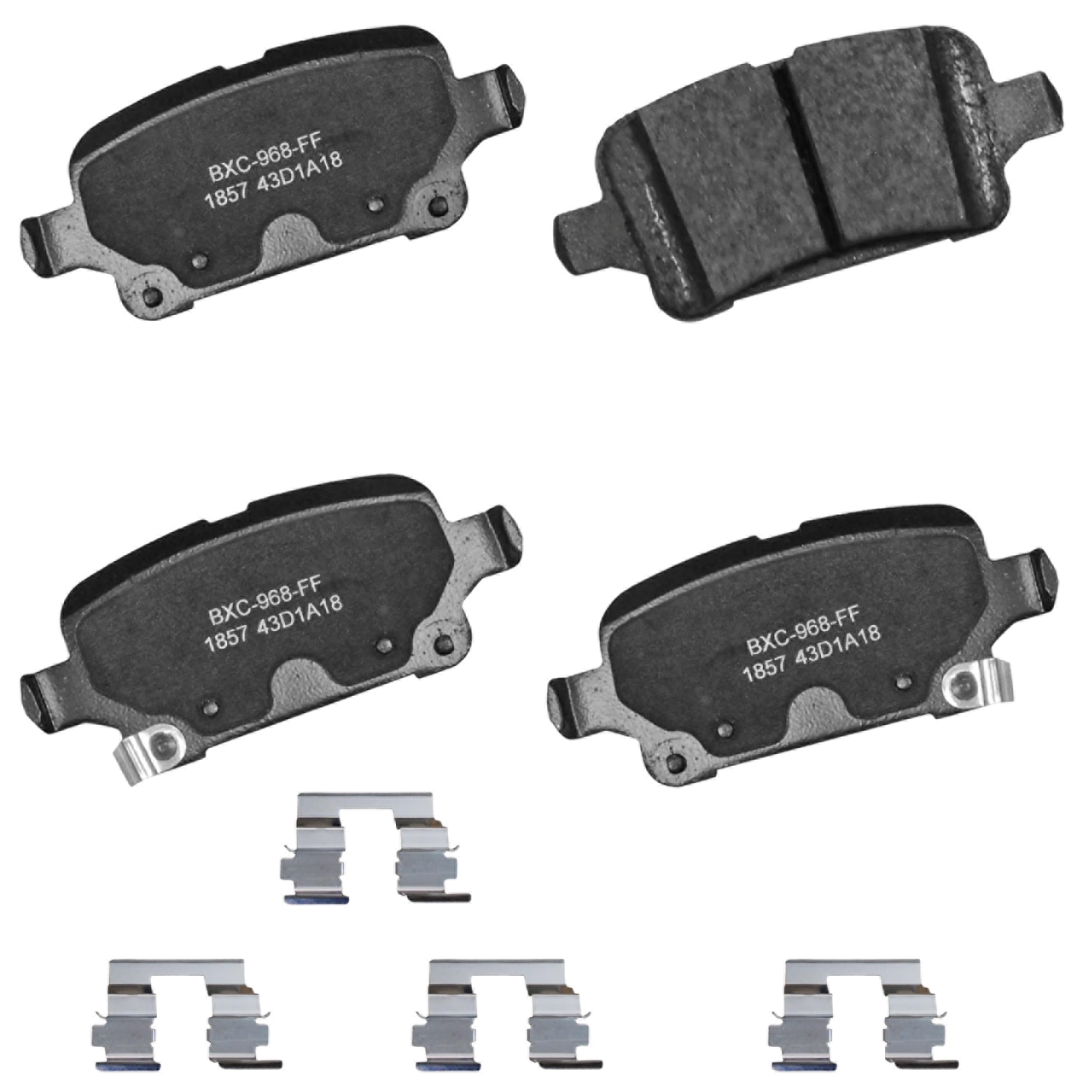 Bendix Premium SBC1857 Ceramic Rear Brake Pads for Chevrolet Bolt EUV 2023-2022, Bolt EV 2023-2017, Cruze 2019-2016, Volt 2019-2016