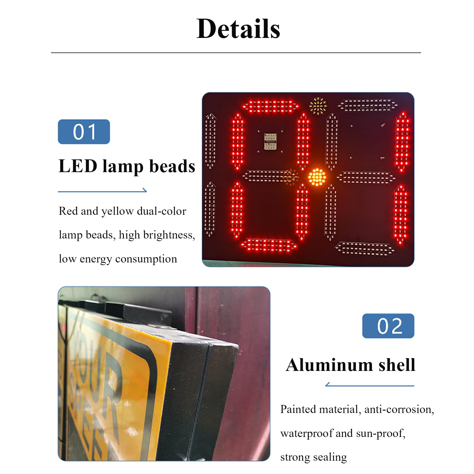 Señal de velocidad de radar alimentada por energía solar con alta visibilidad y fácil instalación para seguridad vial