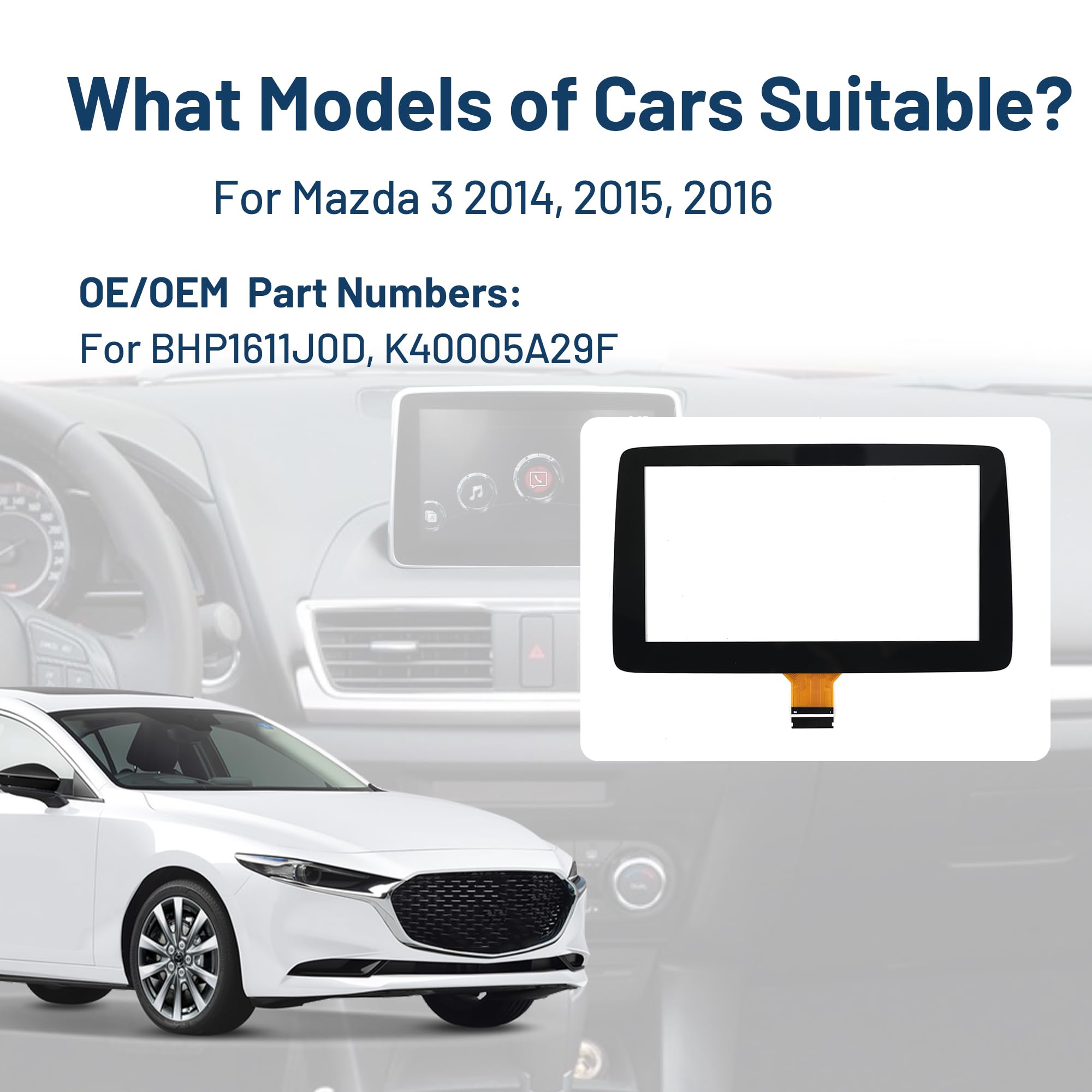 Nouveau 7 Pouces 50 Broches DTS2032 Verre écran Tactile Panneau Numériseur Lentille Capteur Pour 2017-2019 Mazda 3 Voiture TM070RDH03-00 LCD