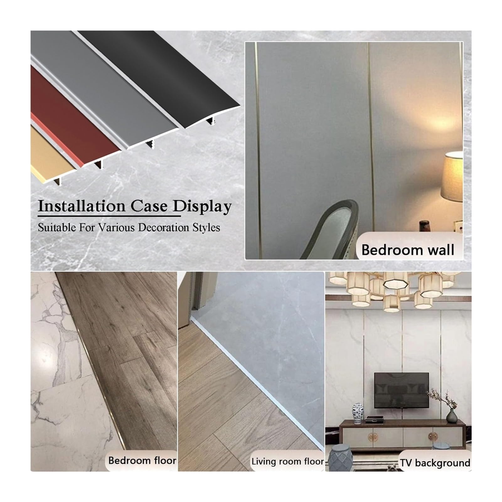 Bande De Transition En T Aluminium, Pour Les Espaces Entre Les Carreaux