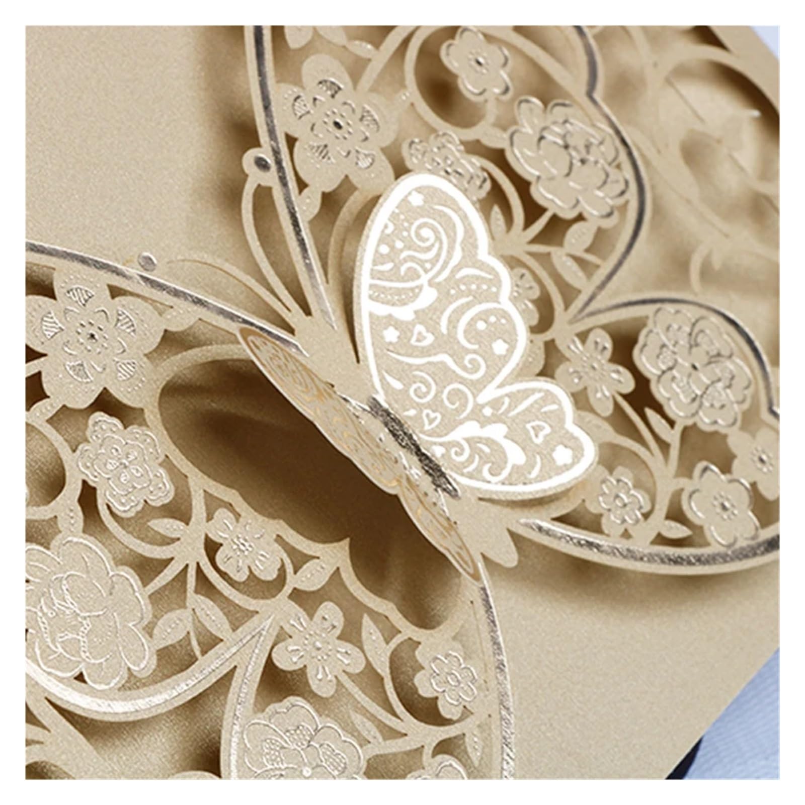 Biglietto di invito a Nozze 50 Pezzi Farfalla Laser Cut invito Matrimonio Biglietti di Auguri aziendali Fidanzamento Matrimonio Decorazione Festa Forniture(Red)