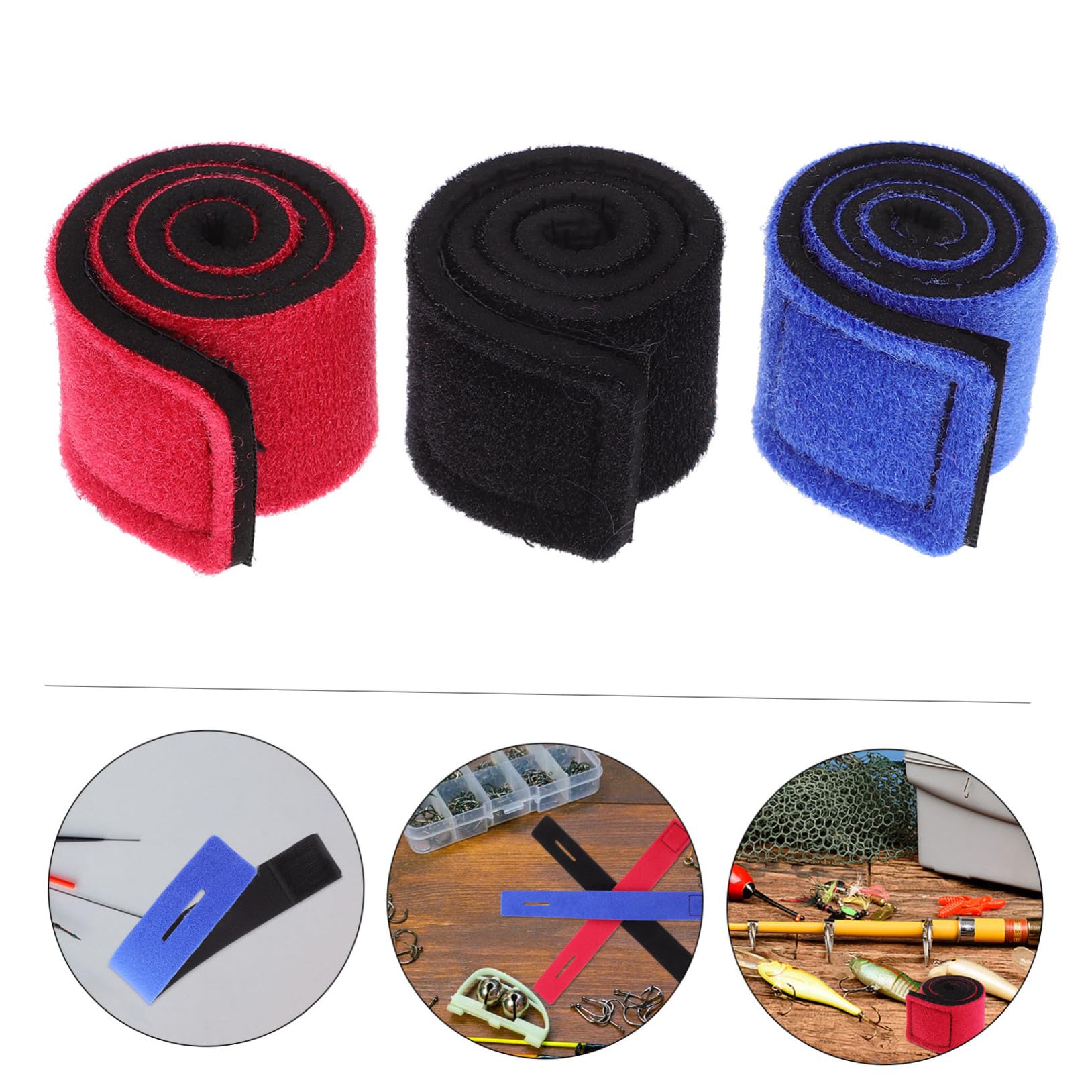 BESPORTBLE 5sets Fishing Pole Straps Lanyard Fishing Pole Rod Grip Carrier Elastic Band for Rod 6pcs*5