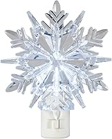 Vista 1 de Novelty Lights Lámpara LED copo de nieve blanco puro decoración de Navidad luz nocturna con enchufe giratorio