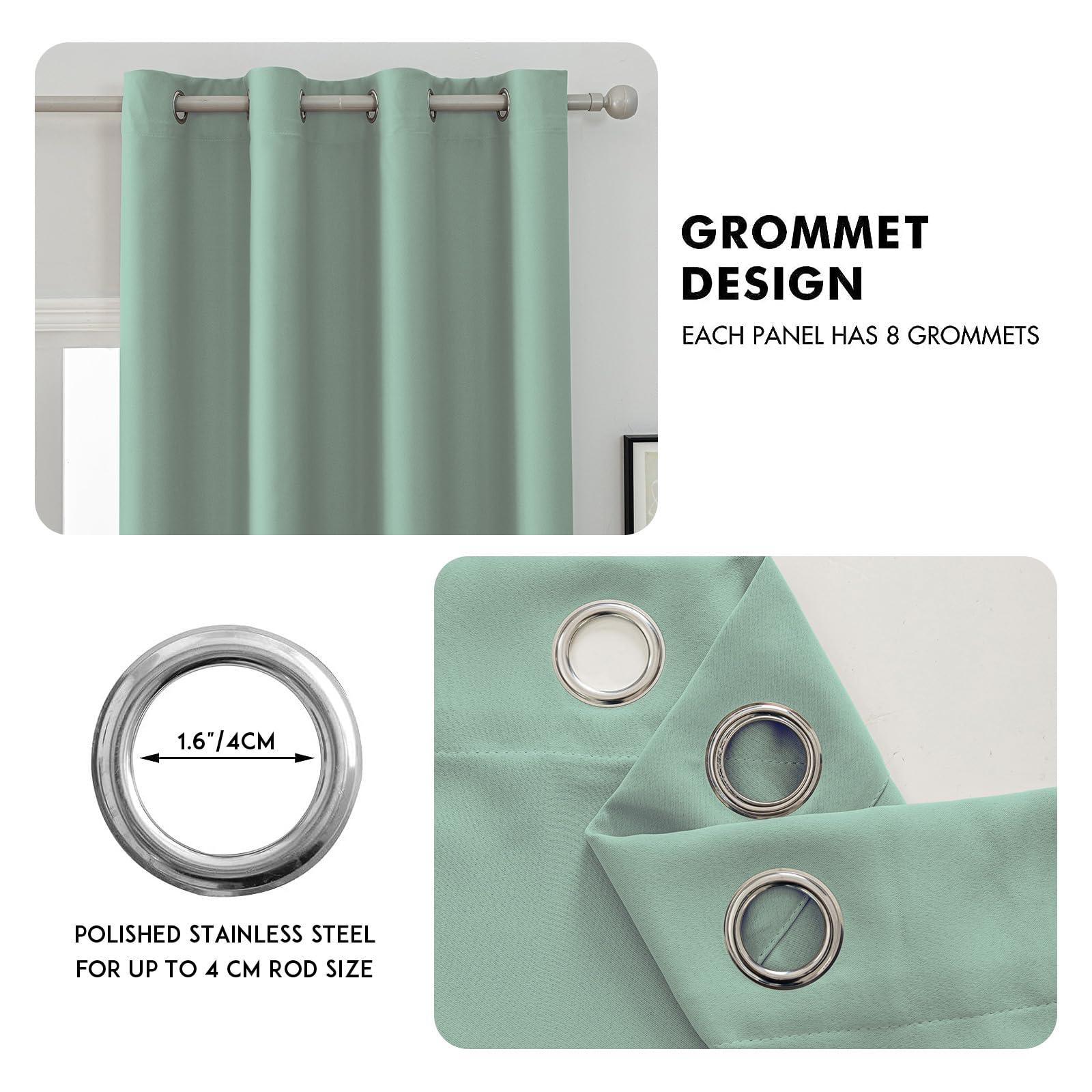 Ystyle Gordijnen Kant En Klaar Set Van 2, 140x225cm, Gordijnen Verduisterend Met Ringen, Thermische Gordijn, Verduisteringsgordijn, Thermogordijnen, Deurgordijn Voor Slaapkamer Woonkamer, Lichtgrijs