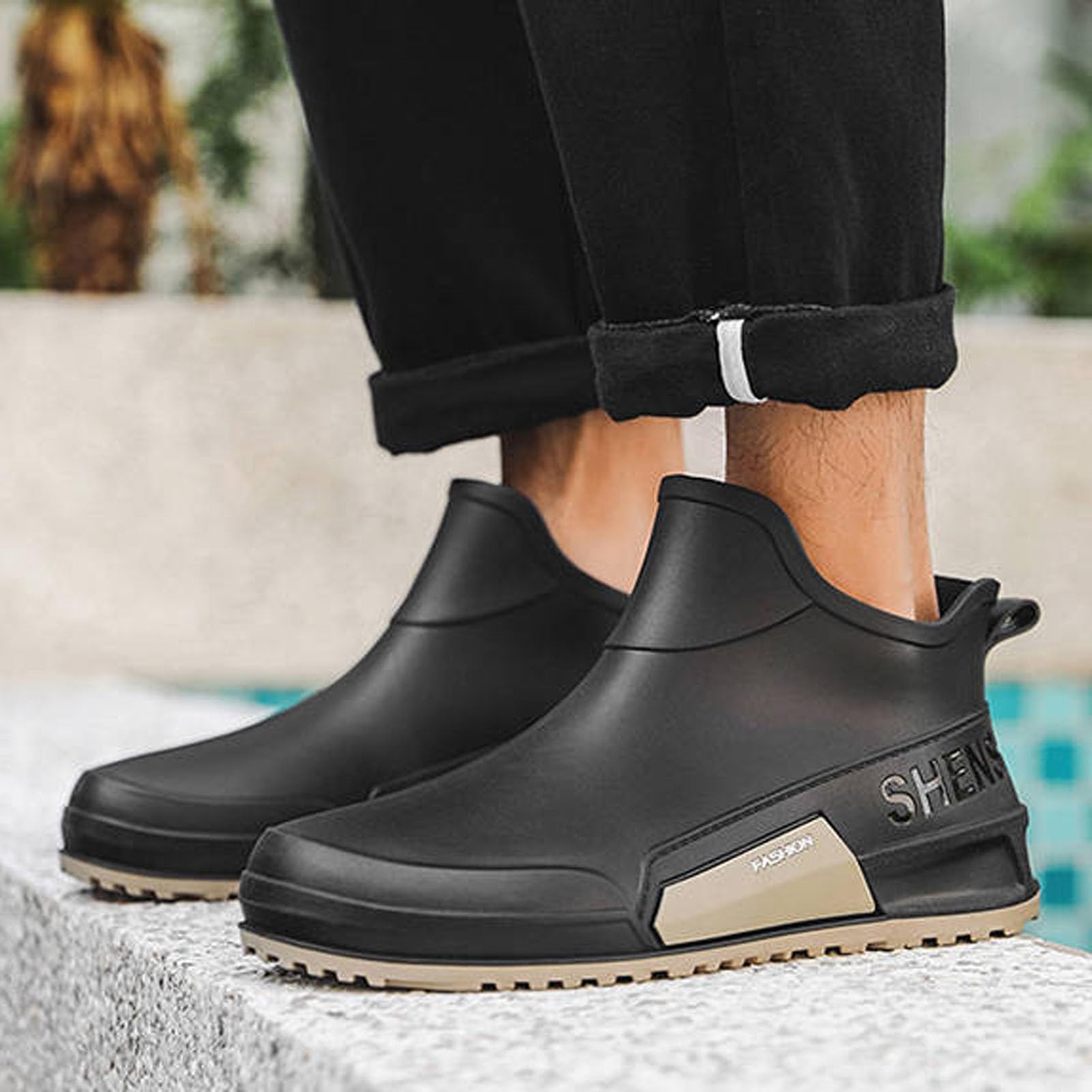 Zapatos de Lluvia para Mujer Calzado cómodo sin Cordones diseño Moderno Ideal días lluviosos Conjuntos Informales Impermeables Todas Estaciones