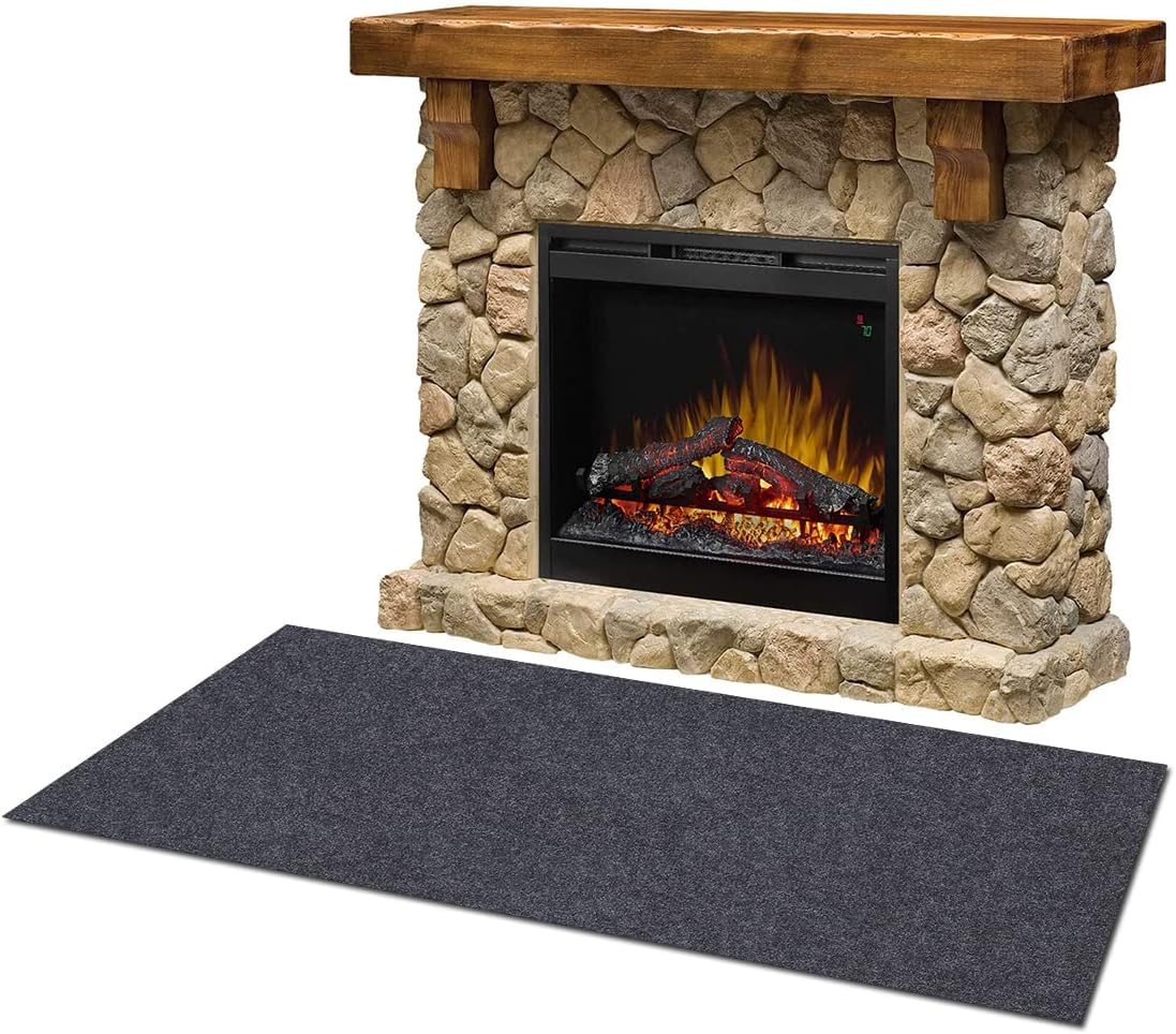 Drekan Fireplace Mat—Protect Your Terrace、Deck、 from Embers，Absorb Liquid，Retardant | Heat Resistant，Ember Mat，Grill mat，Waterproof and Non-Slip Backing，Washable 36' x 36'