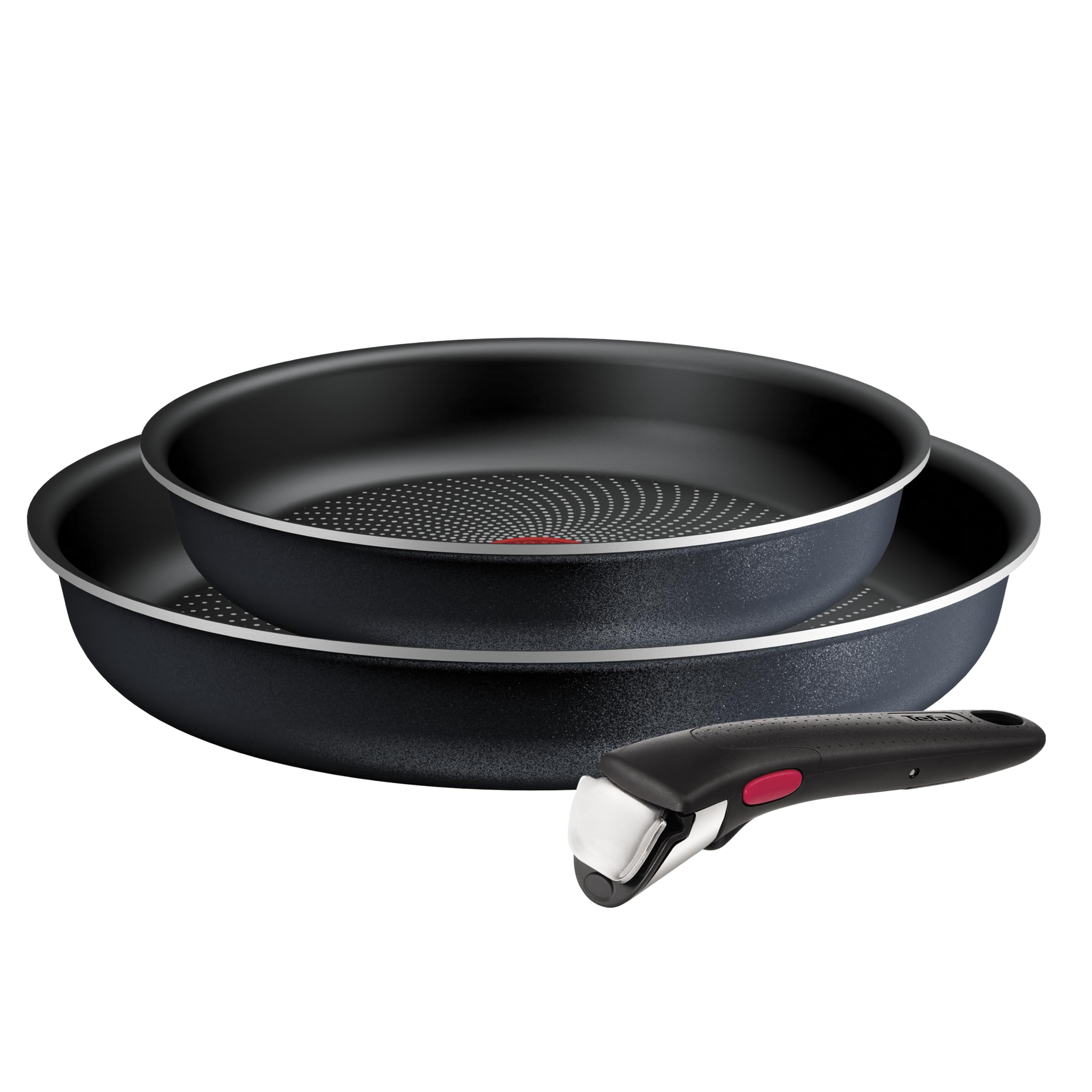 Tefal L72390 3-częściowy zestaw patelni ze zdejmowanym uchwytem Ingenio Enjoy, 24/28 cm, zajmuje mało miejsca, zestaw patelni z powłoką zapobiegającą przywieraniu, wszystkie rodzaje kuchenek