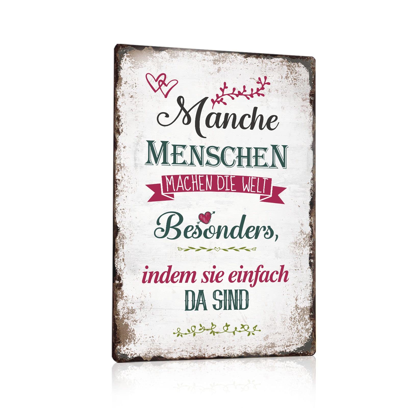 Vintage Metall Blechschild 15x21cm - Retro Wanddekoration Mit Spruch