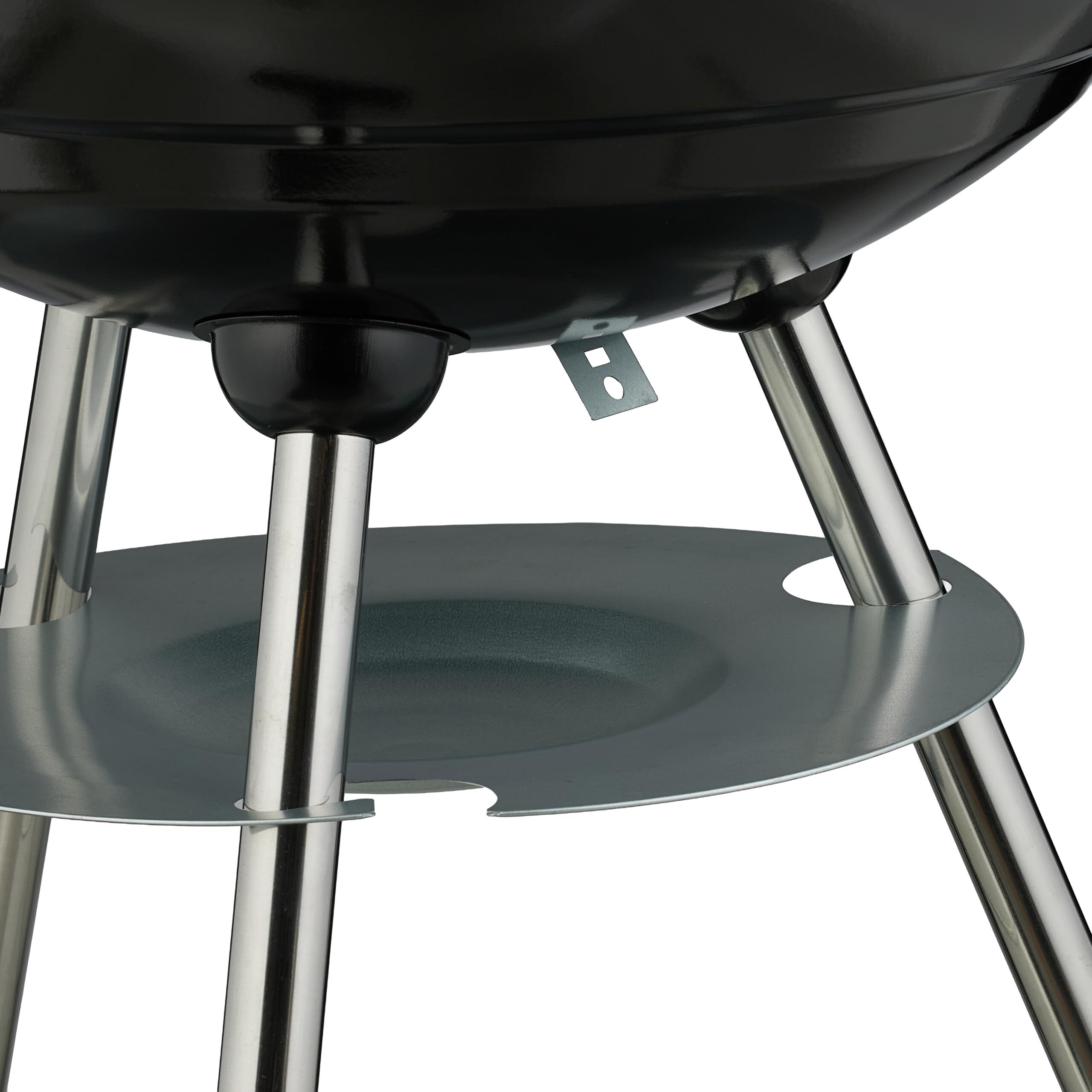 Relaxdays Grill a Carbonella Rotondo Ø 44 cm z Coperchio, 2 Koła, Czarny