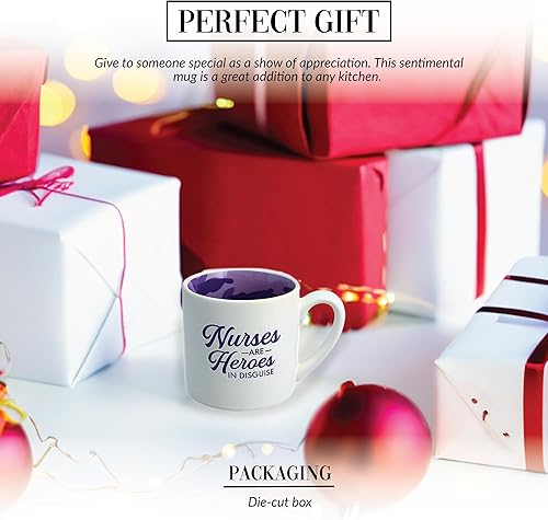 Miniatura 3 de Pavilion Gift Company - Enfermera - Taza de té de café de camuflaje morado de 15 onzas, color blanco